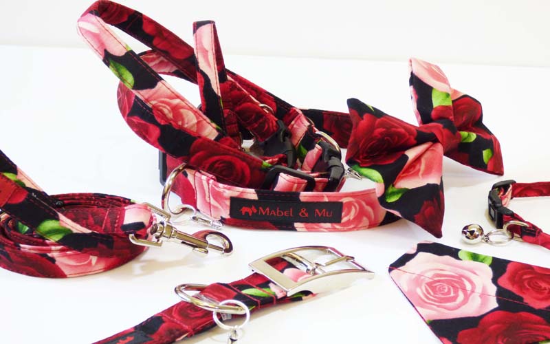 Designer Cat Collar Range "Black Rose"