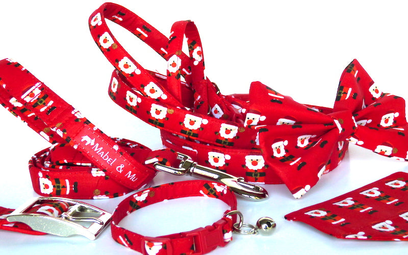 Designer Dog & Cat Collar Range "Red Santa"