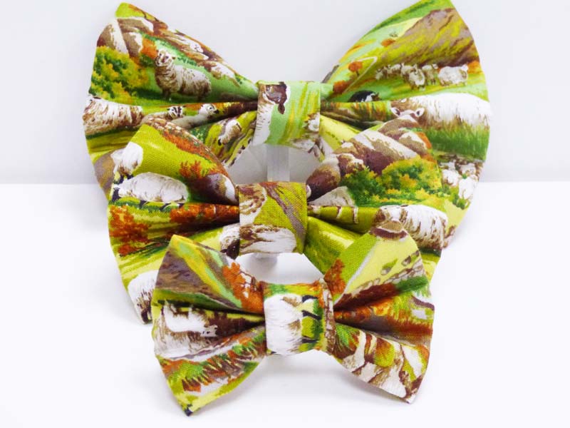 Dog Bow Tie "Sheep in the Country" by Mabel & Mu