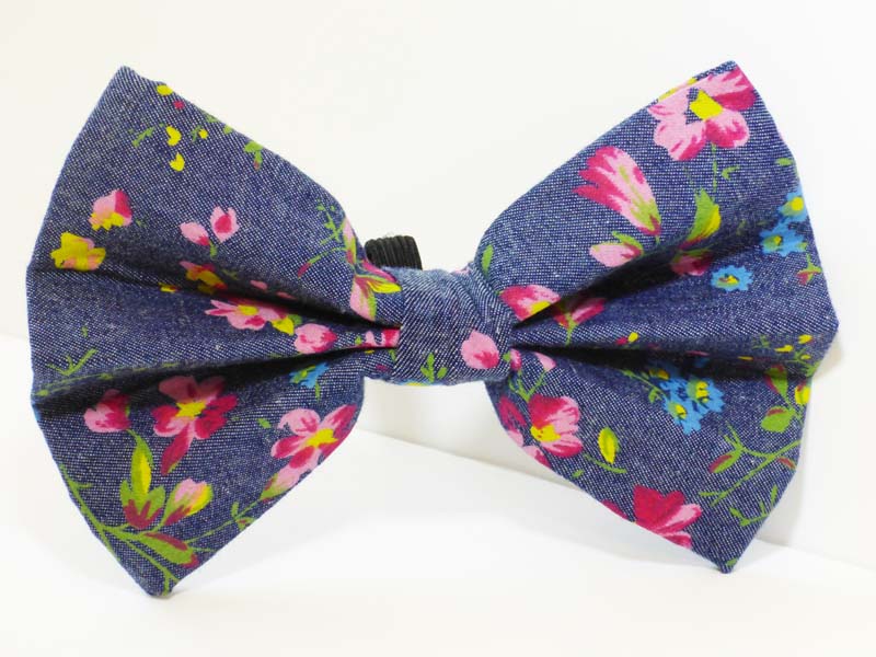 Cat Collar bow tie "Nashville" Denim by Mabel & Mu