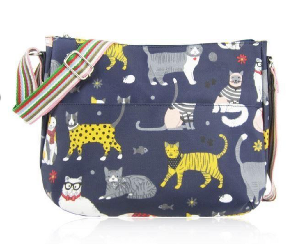 Fun Cat Oil Cloth Crossbody bag - Mabel & Mu