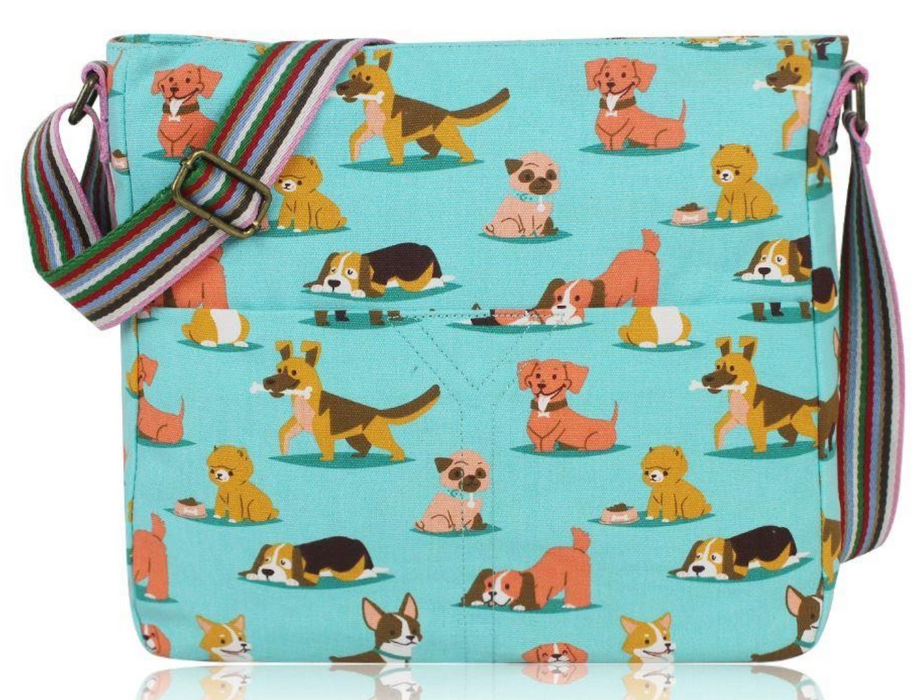 Dog print shop crossbody bag