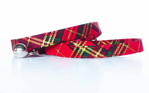 "Winter Robin" Tartan Cat & Kitten Collar Range by Mabel & Mu