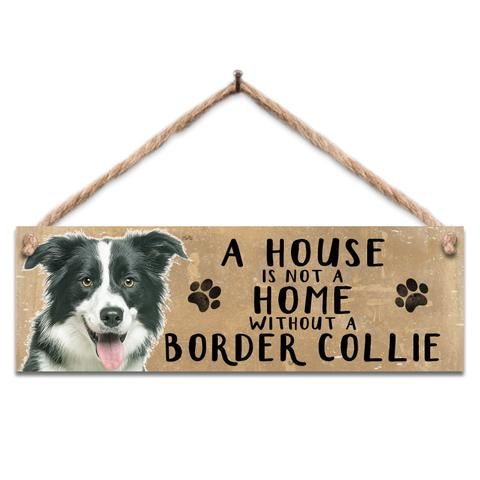 Rustic Wooden Border Collie Sign @ Mabel & Mu