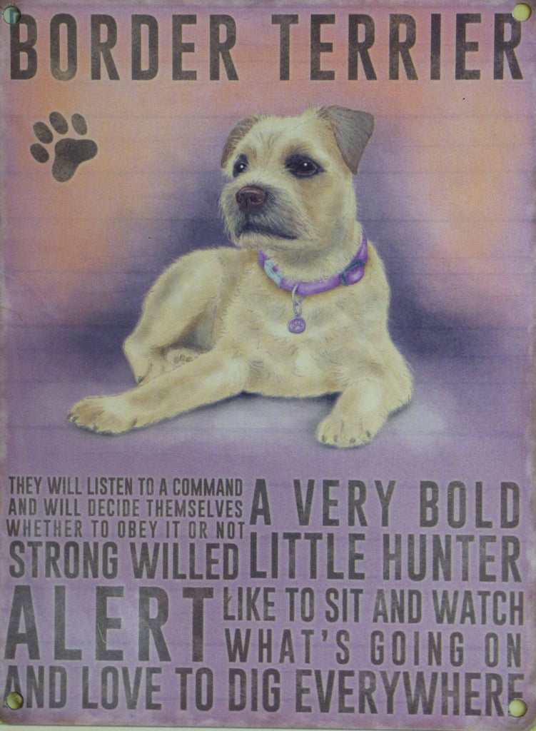 Border Terrier Metal Pet Sign - Mabel & Mu