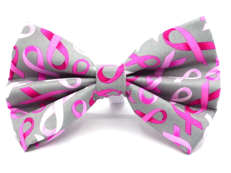 "Pink Ribbon" Dog Bow-Tie by Mabel & Mu