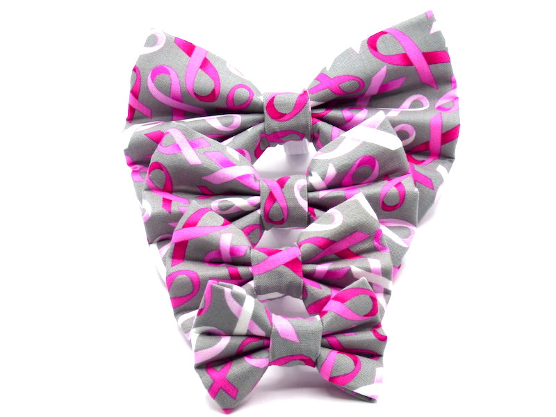 "Pink Ribbon" Dog Bow-Tie by Mabel & Mu