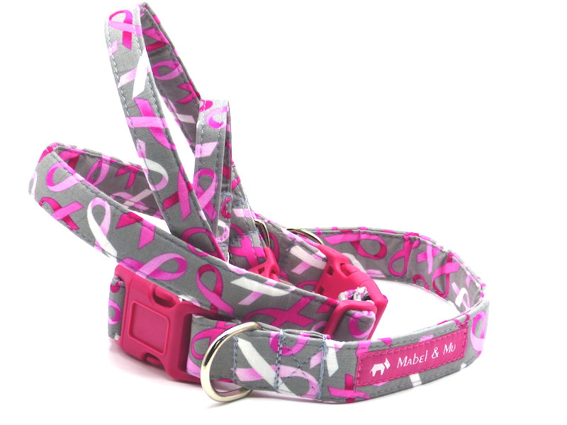 "Pink Ribbon" Dog Collar Range by Mabel & Mu