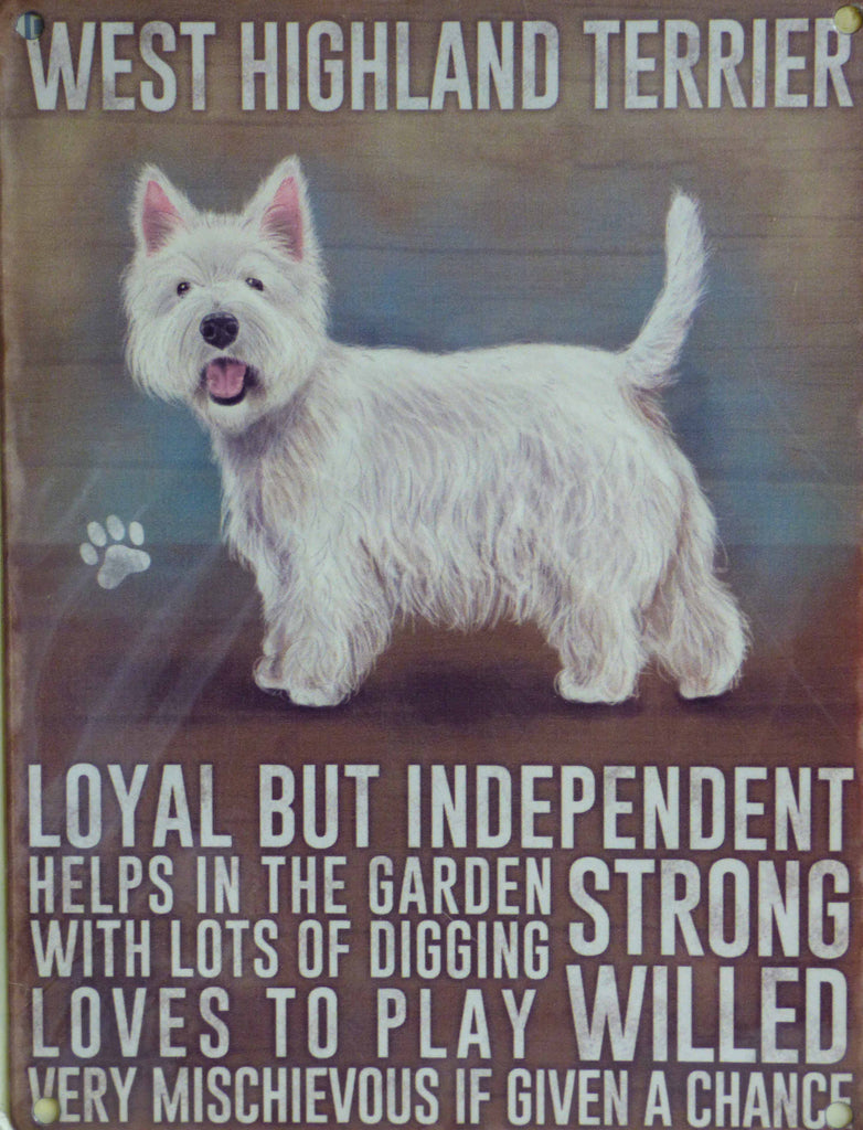 West Highland Terrier Metal Pet Sign - Mabel & Mu