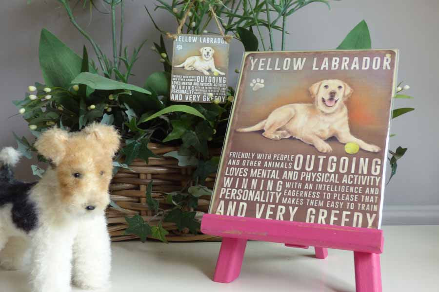 Yellow Labrador Metal Pet Sign - Mabel & Mu